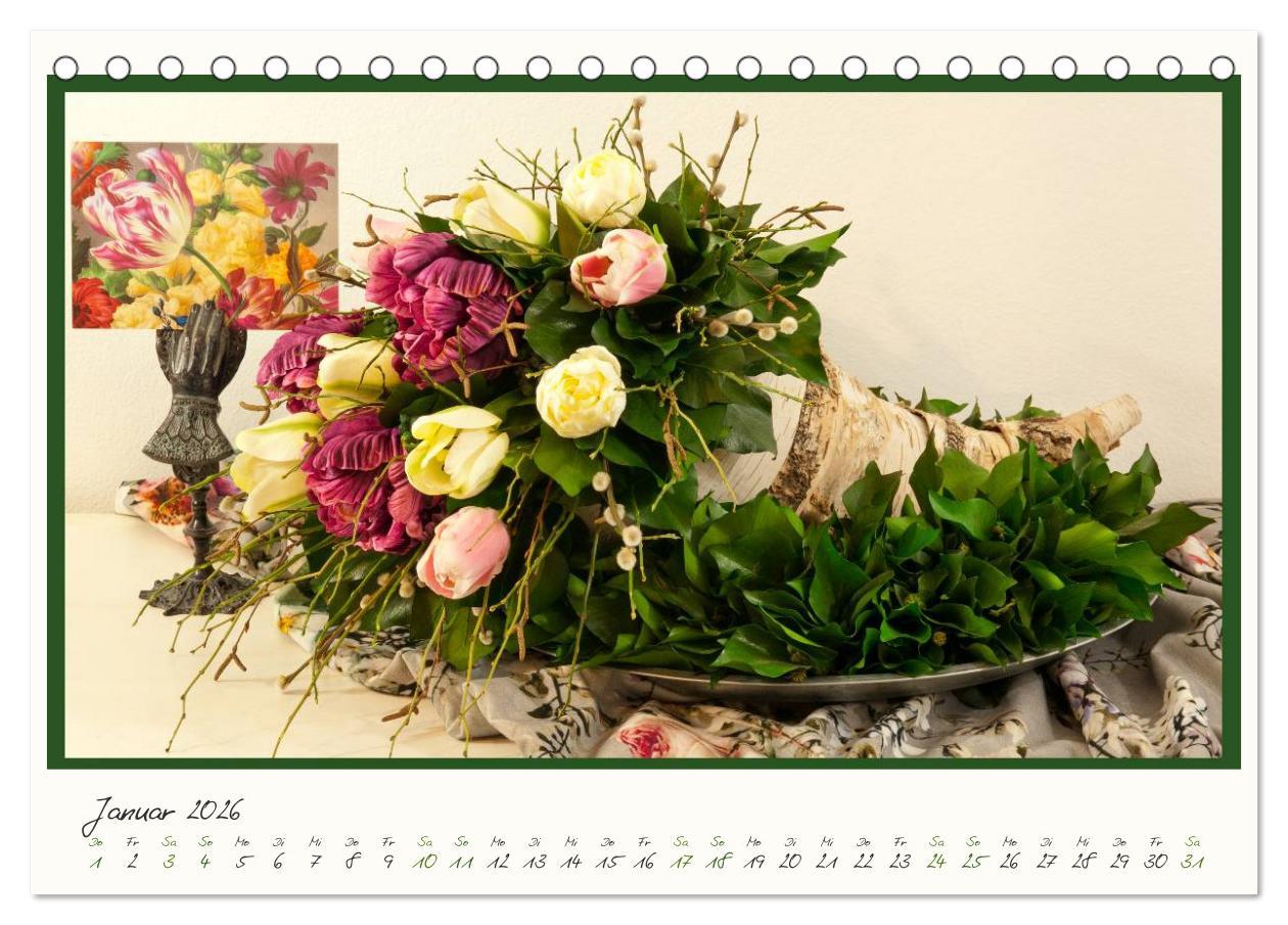 Beispielinhalt (Bild) Raum für Blumen (Tischkalender 2026 DIN A5 quer), CALVENDO Monatskalender
