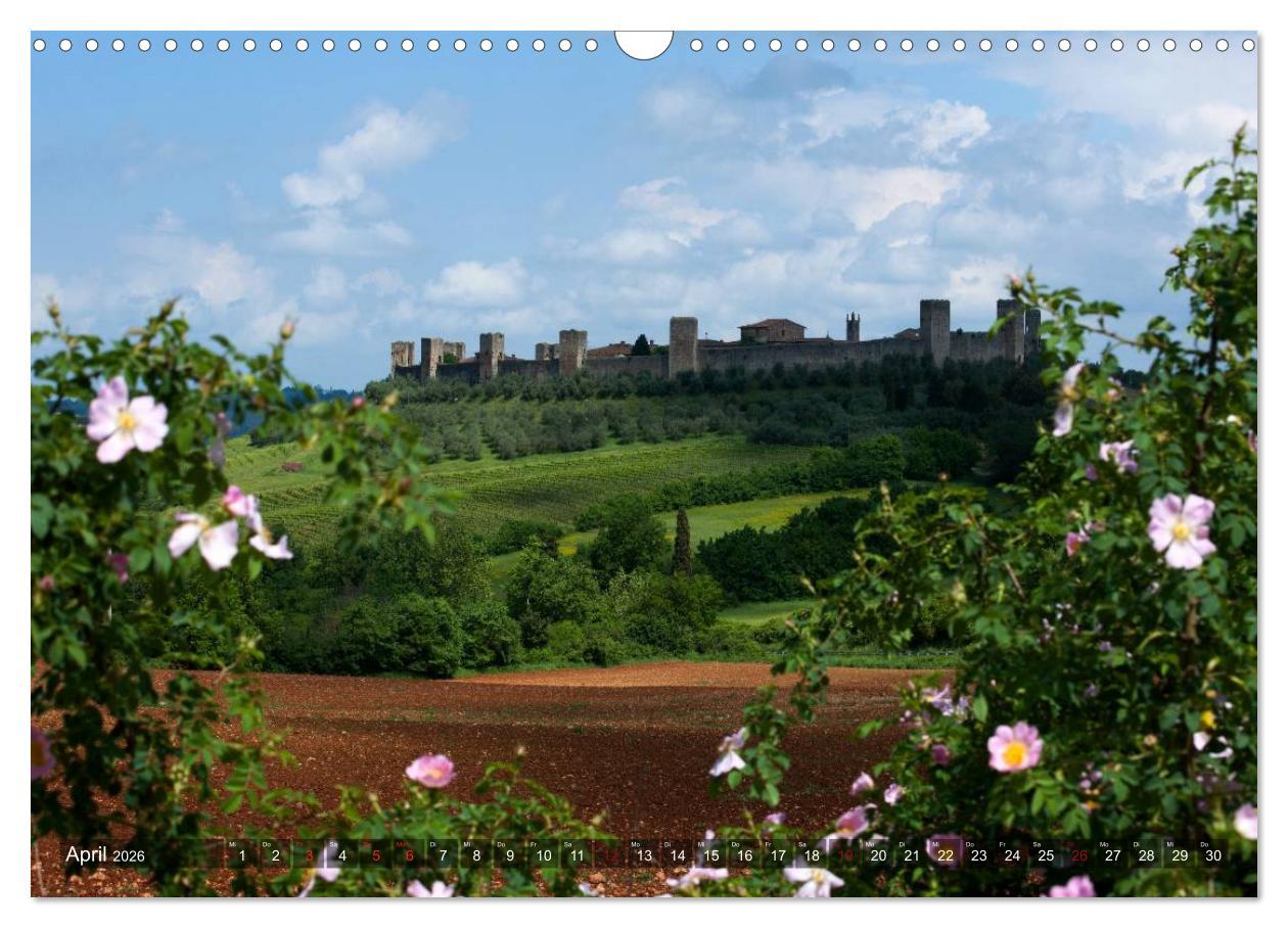 Beispielinhalt (Bild) TOSKANA Im Land der Zypressen (Wandkalender 2026 DIN A3 quer), CALVENDO Monatskalender