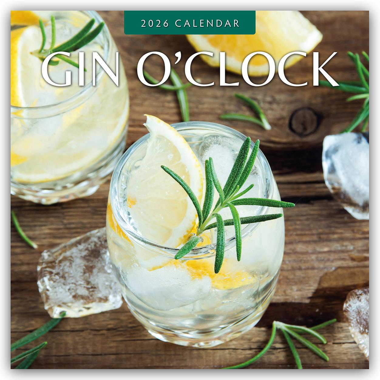 Vorderes Coverbild Gin o' Clock - Zeit für Gin 2026 - 16-Monatskalender