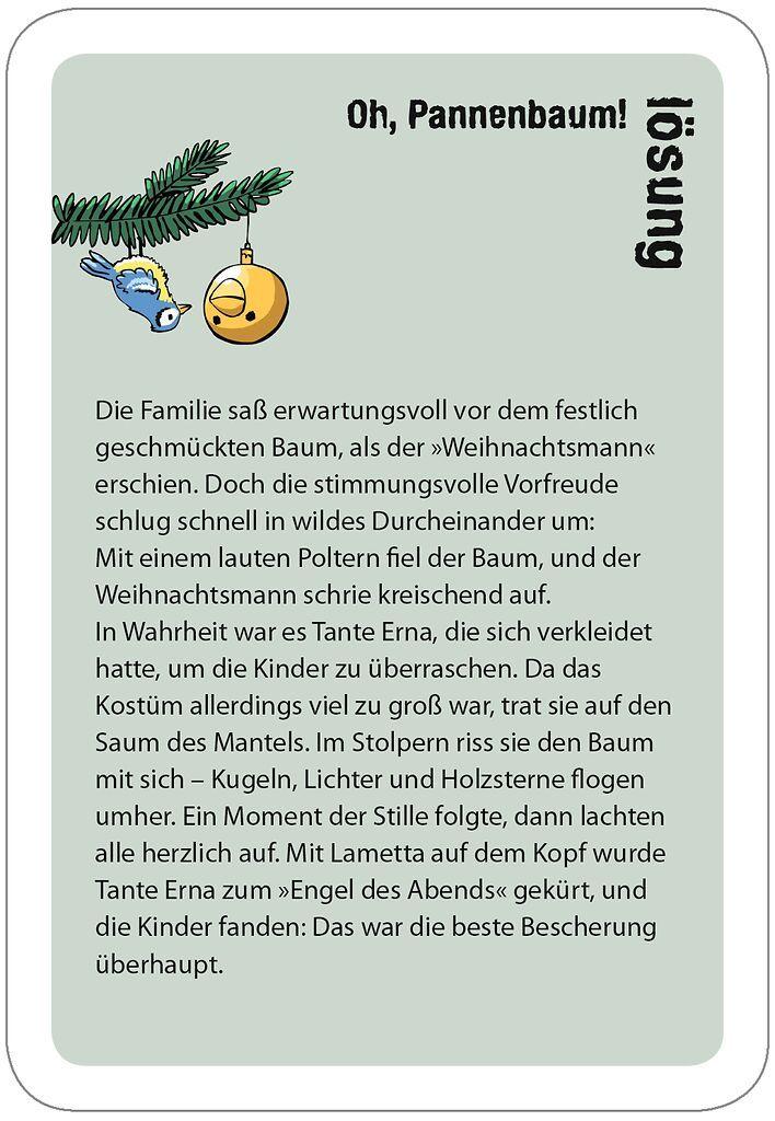Beispielinhalt (Bild) black stories junior Oh Pannenbaum!