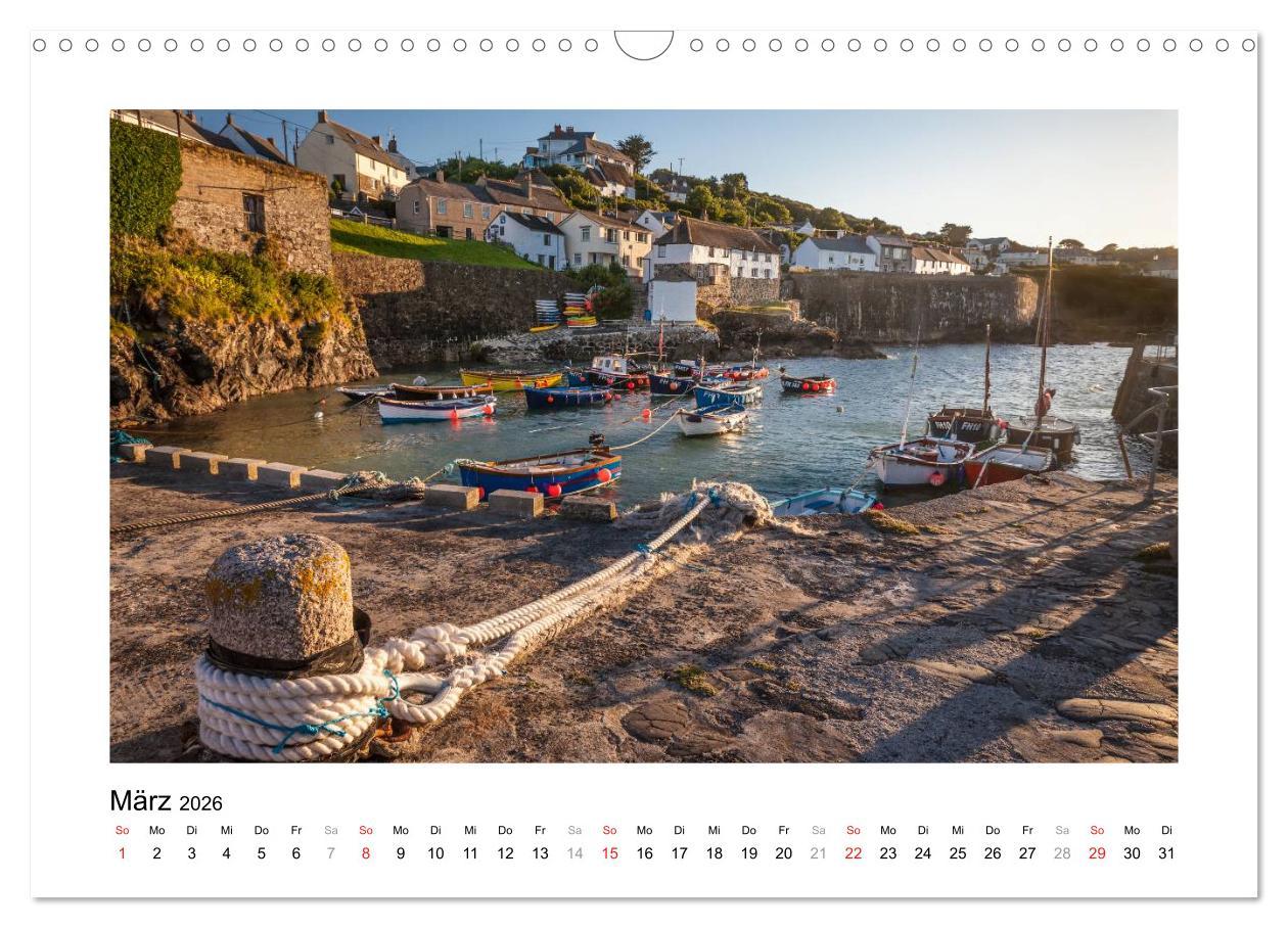 Beispielinhalt (Bild) Cornwall - Land zwischen den Meeren (Wandkalender 2026 DIN A3 quer), CALVENDO Monatskalender