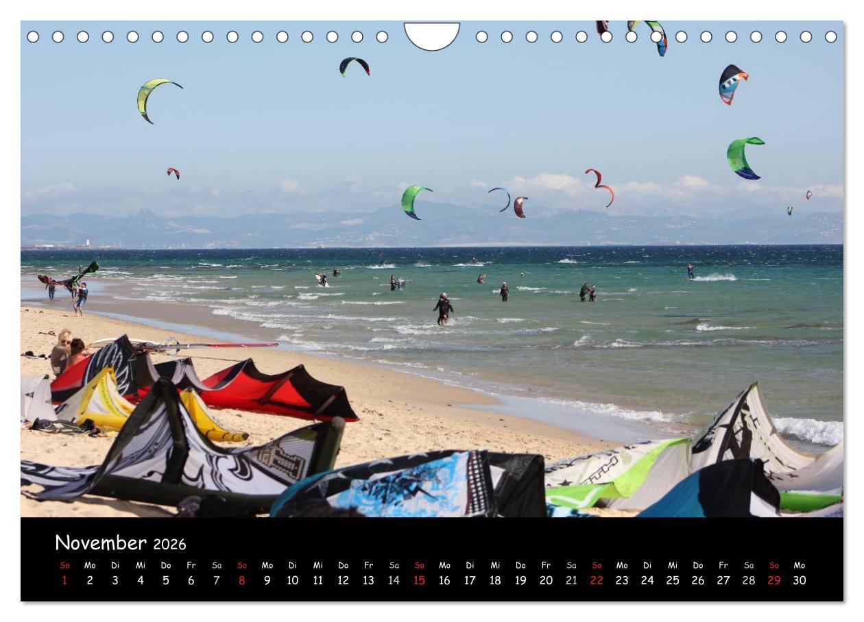 Beispielinhalt (Bild) Kitesurfen - Faszination auf dem Wasser (Wandkalender 2026 DIN A4 quer), CALVENDO Monatskalender