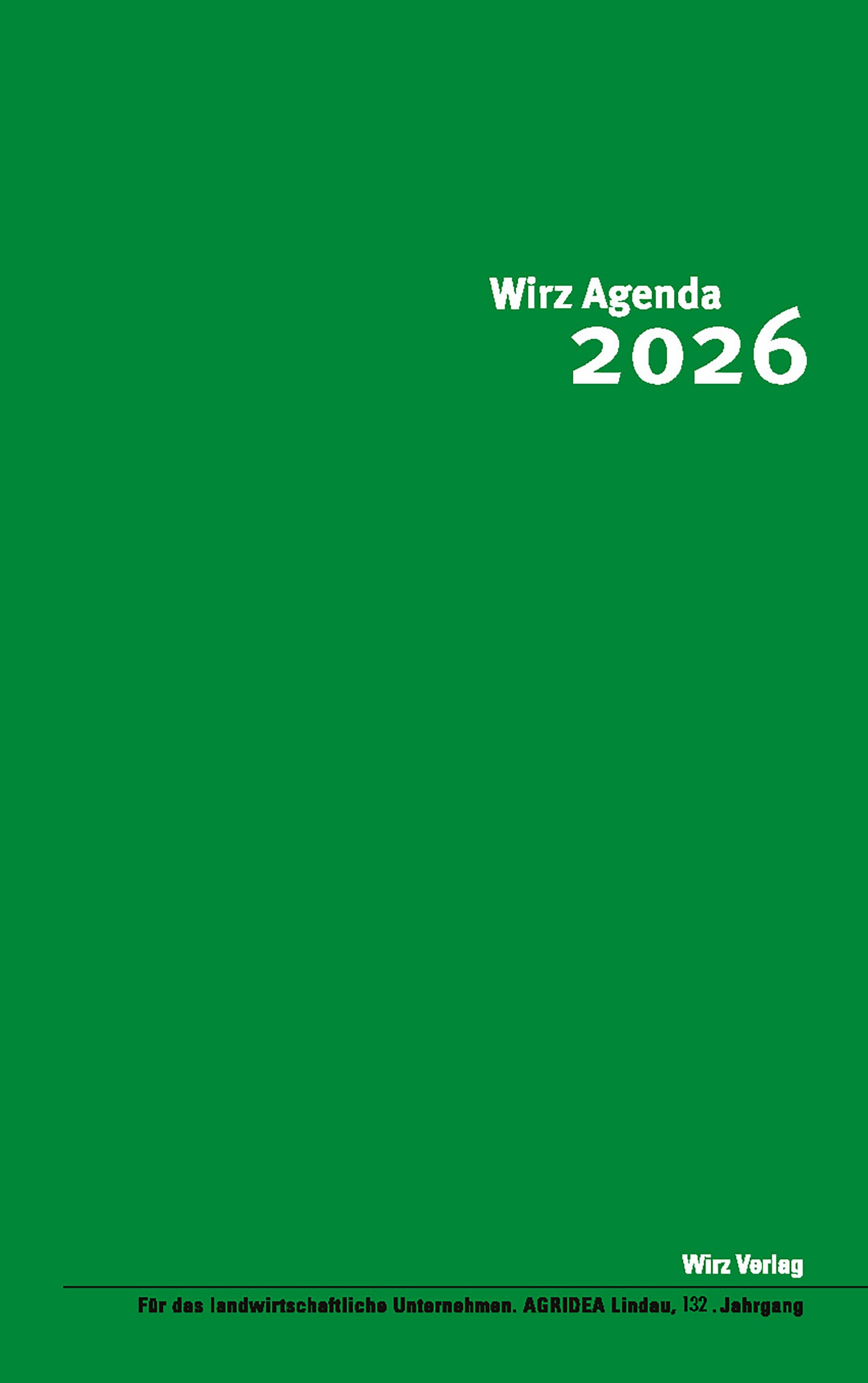 Vorderes Coverbild Wirz 2026 / Wirz Agenda 2026