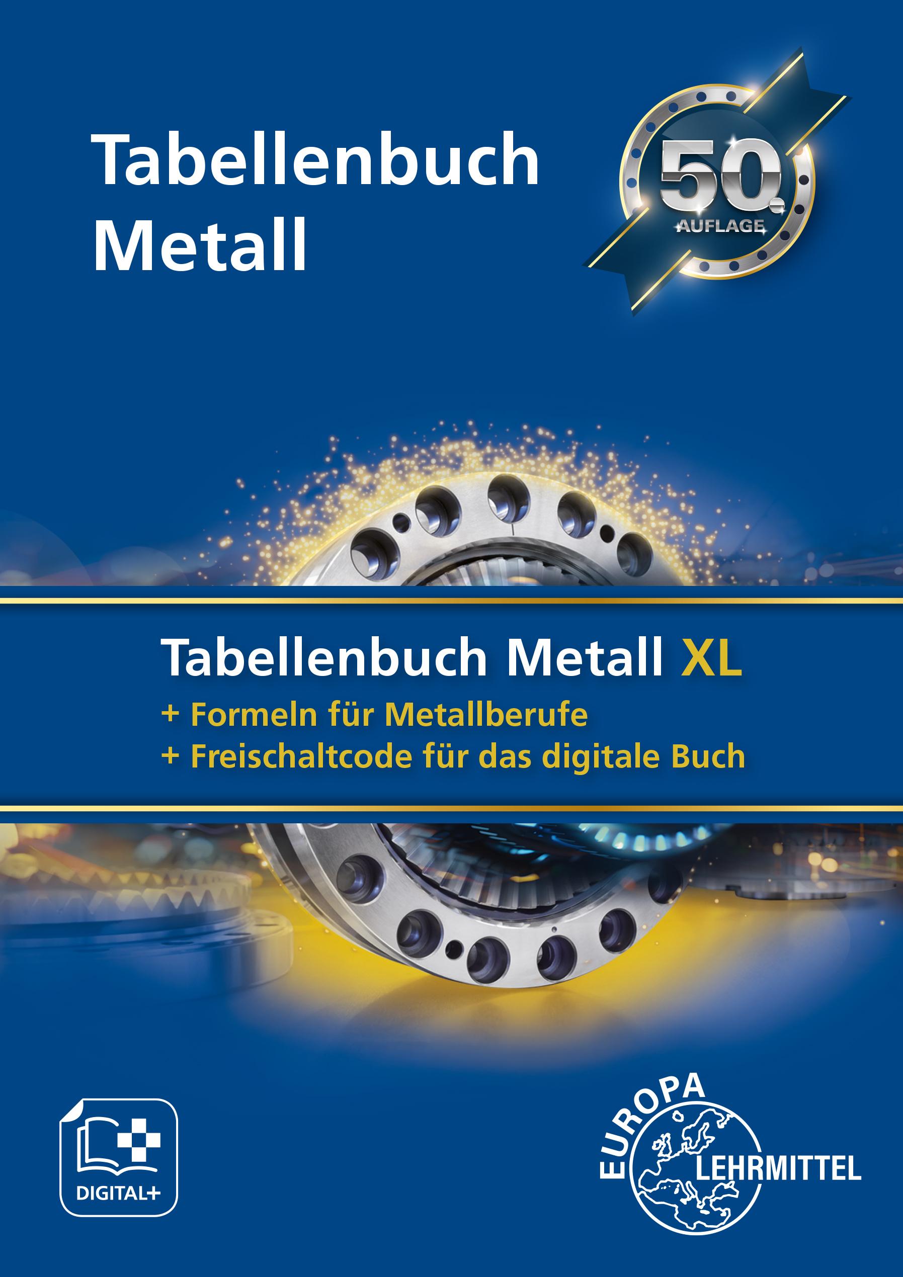 Vorderes Coverbild Tabellenbuch Metall XL