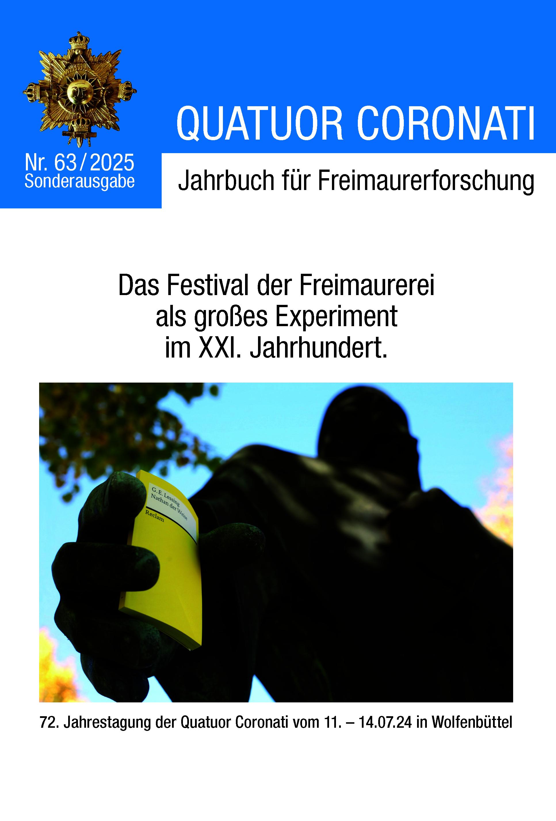 Vorderes Coverbild Quatuor Coronati Jahrbuch für Freimaurerforschung Nr. 63/2025