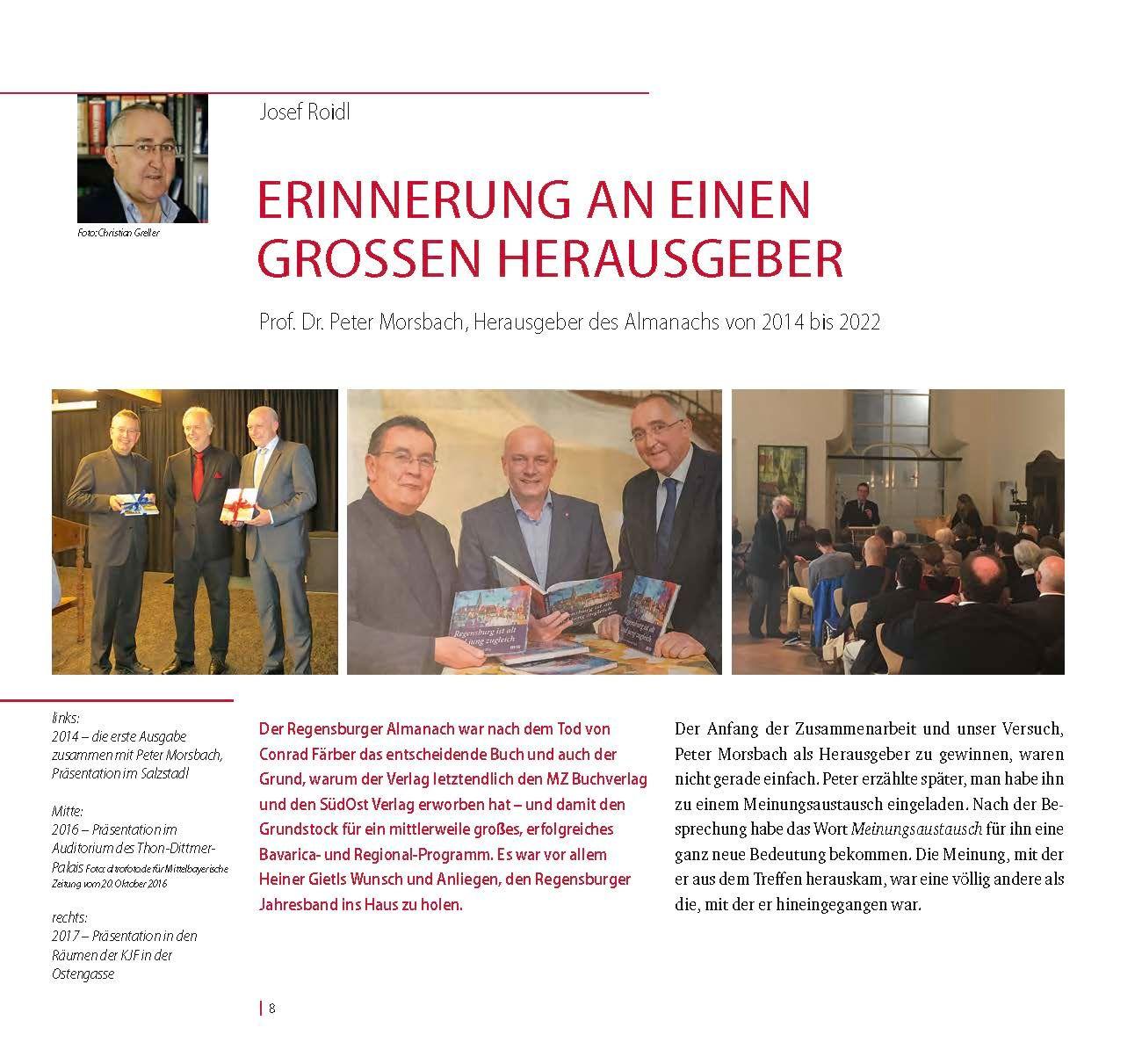 Beispielinhalt (Bild) Regensburger Almanach 2025