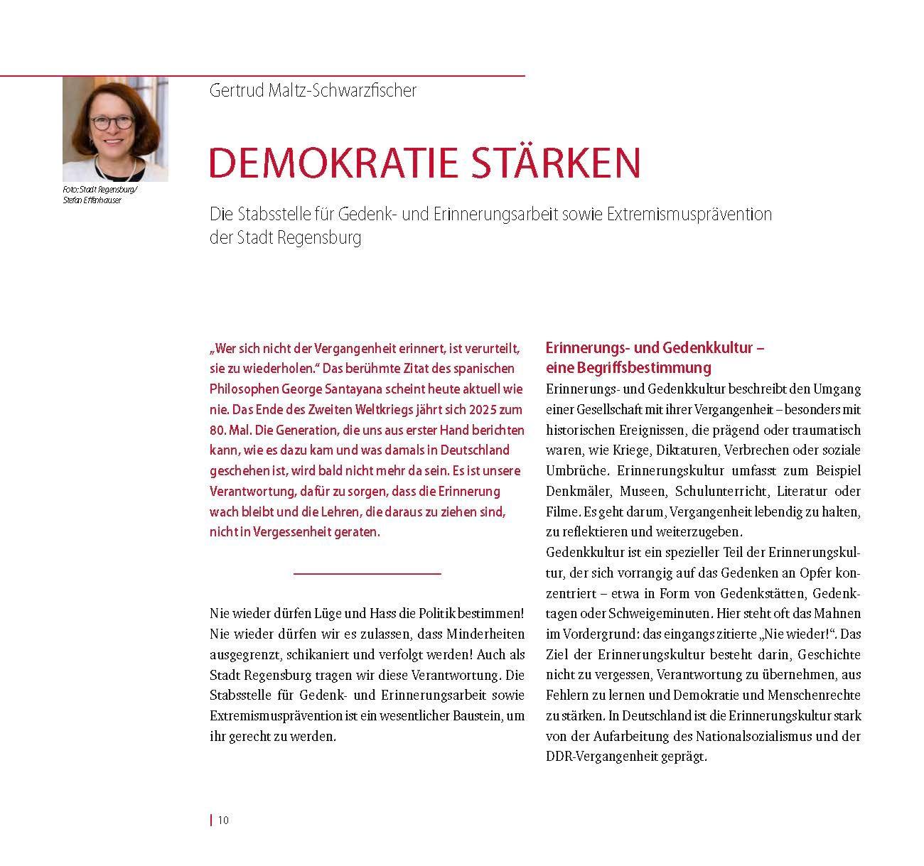 Beispielinhalt (Bild) Regensburger Almanach 2025