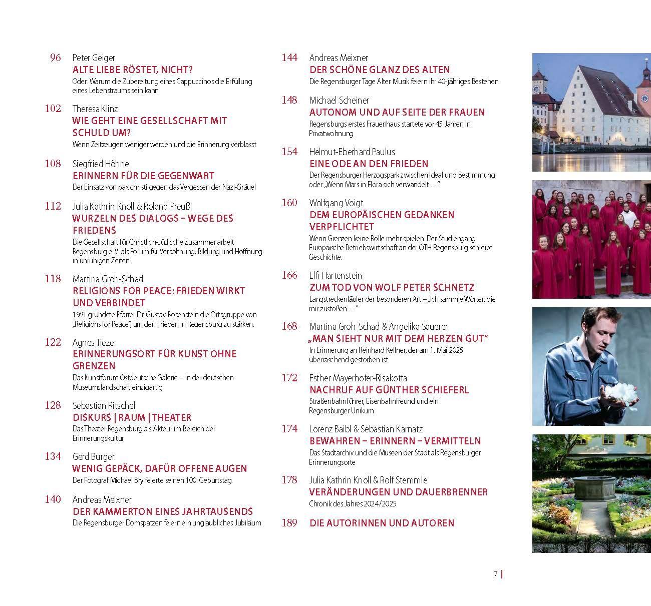 Beispielinhalt (Bild) Regensburger Almanach 2025