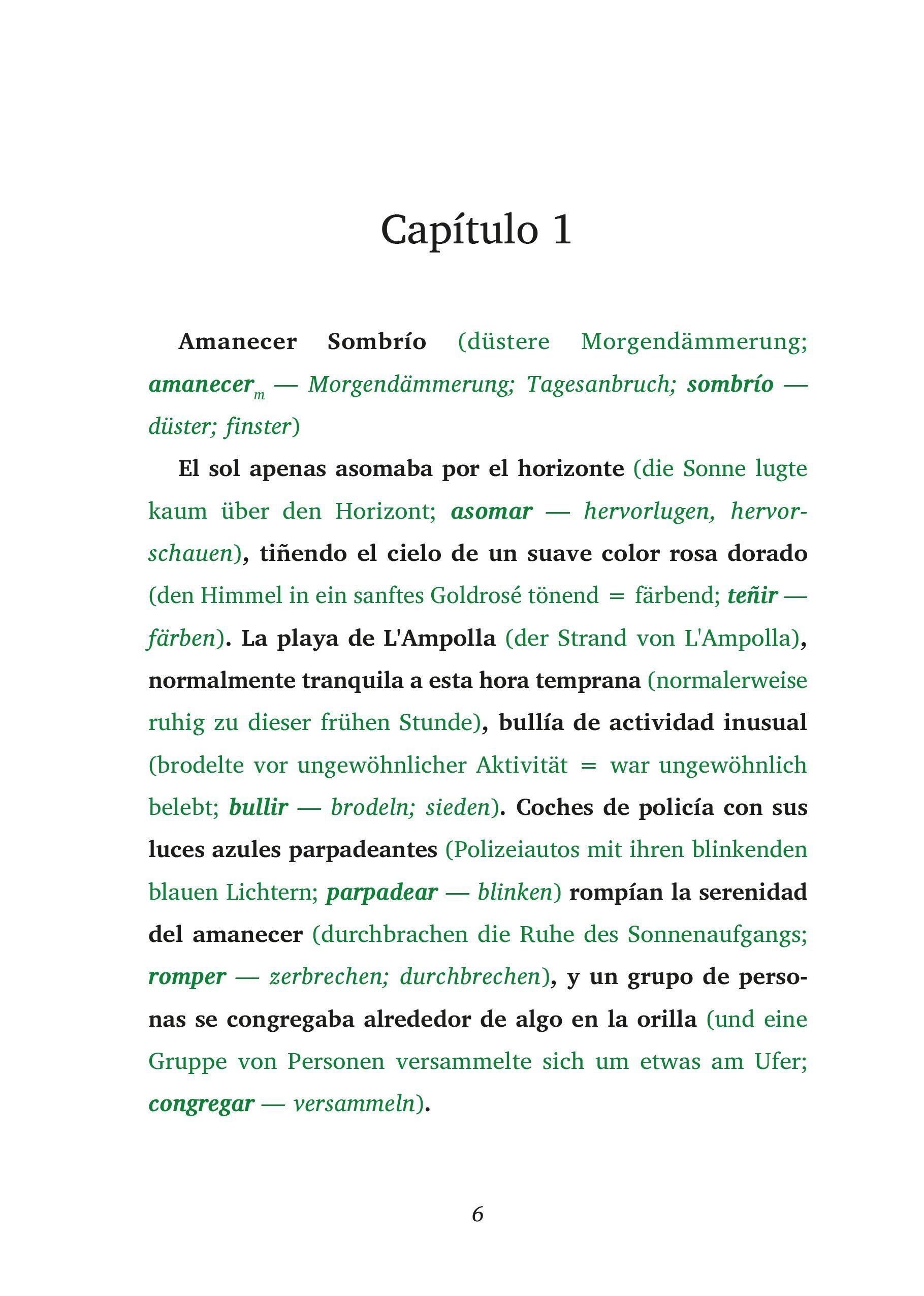 Beispielinhalt (Bild) Secretos del Mediterráneo - Spanische Krimi-Lektüre A2-B1 (+ Audio-Online)