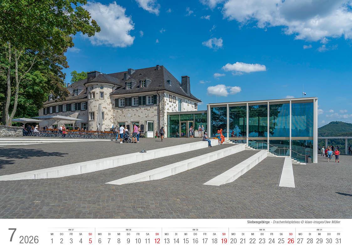 Beispielinhalt (Bild) Siebengebirge 2026 Bildkalender A4 quer, spiralgebunden