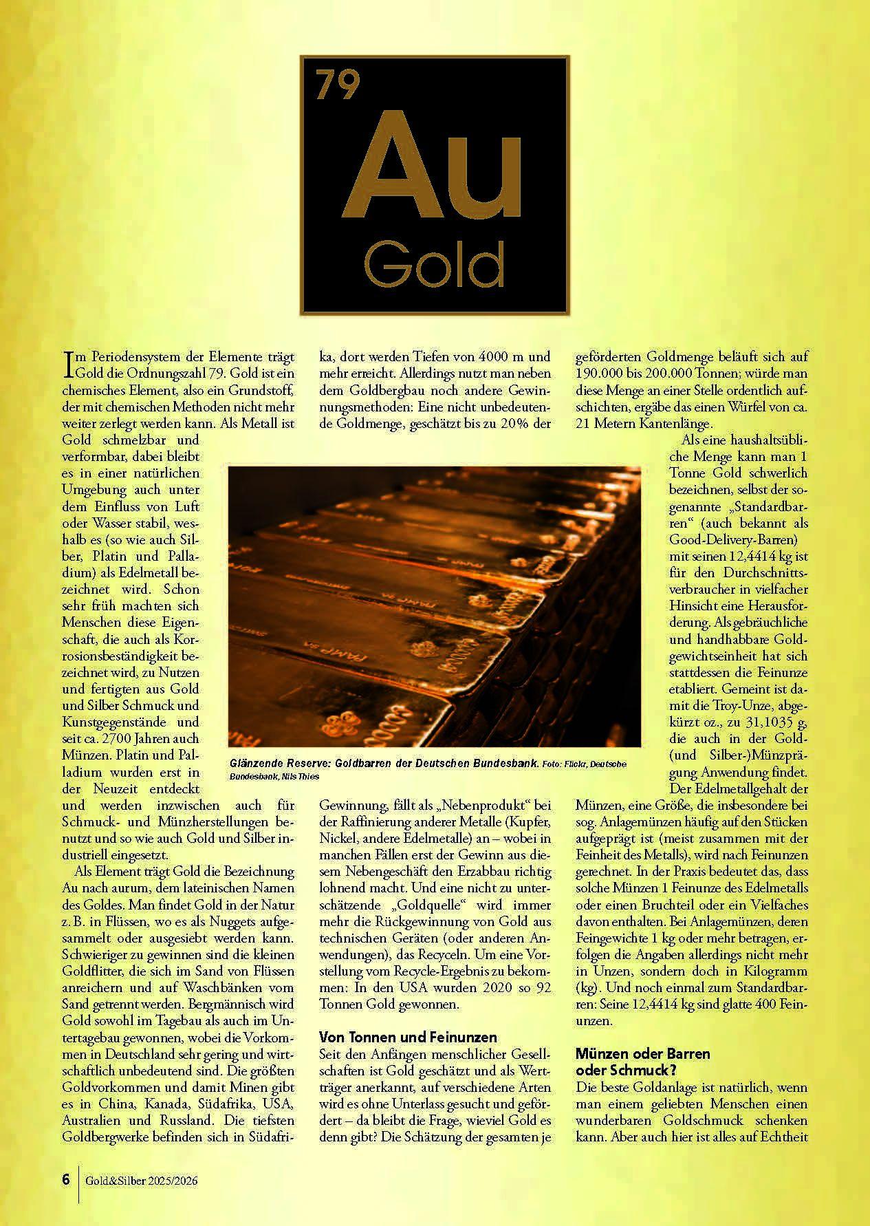 Beispielinhalt (Bild) Sonderheft Gold & Silber