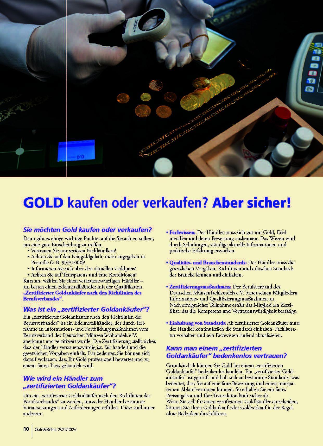 Beispielinhalt (Bild) Sonderheft Gold & Silber