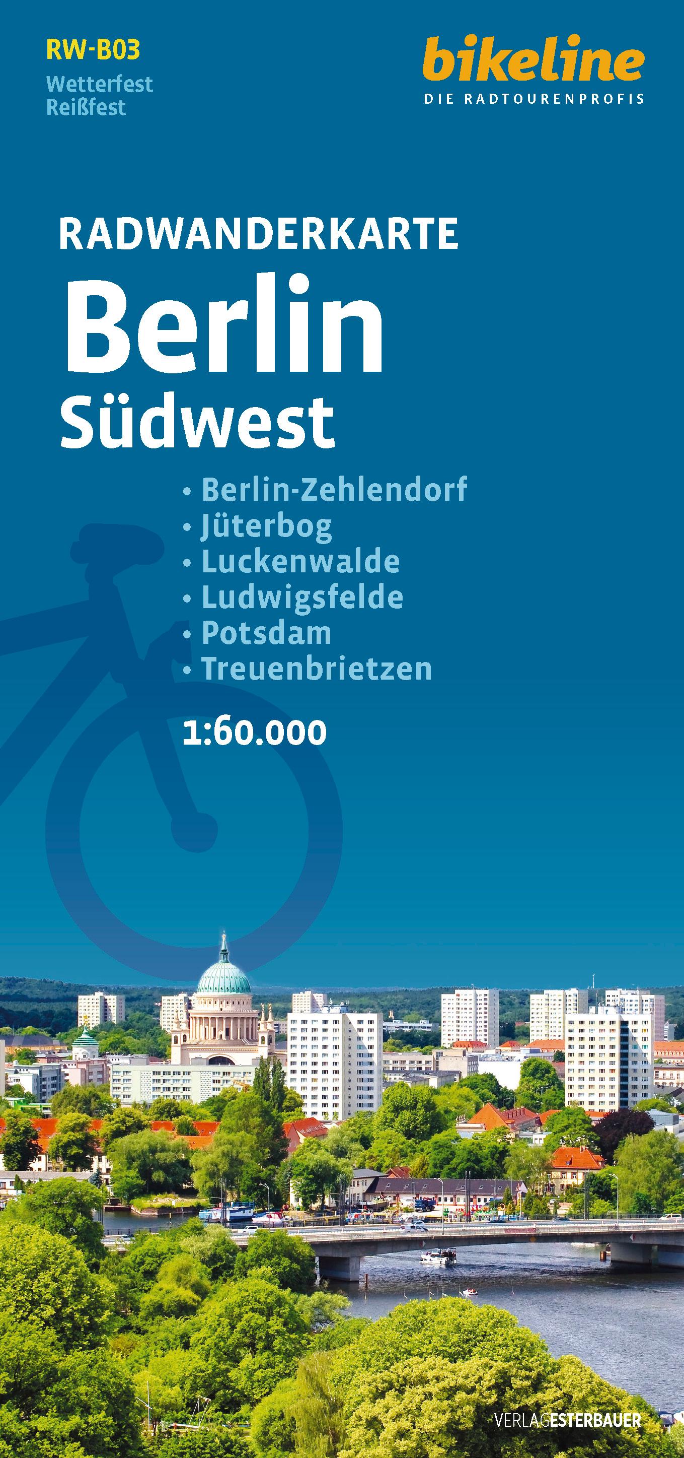 Vorderes Coverbild Radwanderkarte Berlin Südwest RW-B03