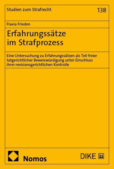 Vorderes Coverbild Erfahrungssätze im Strafprozess