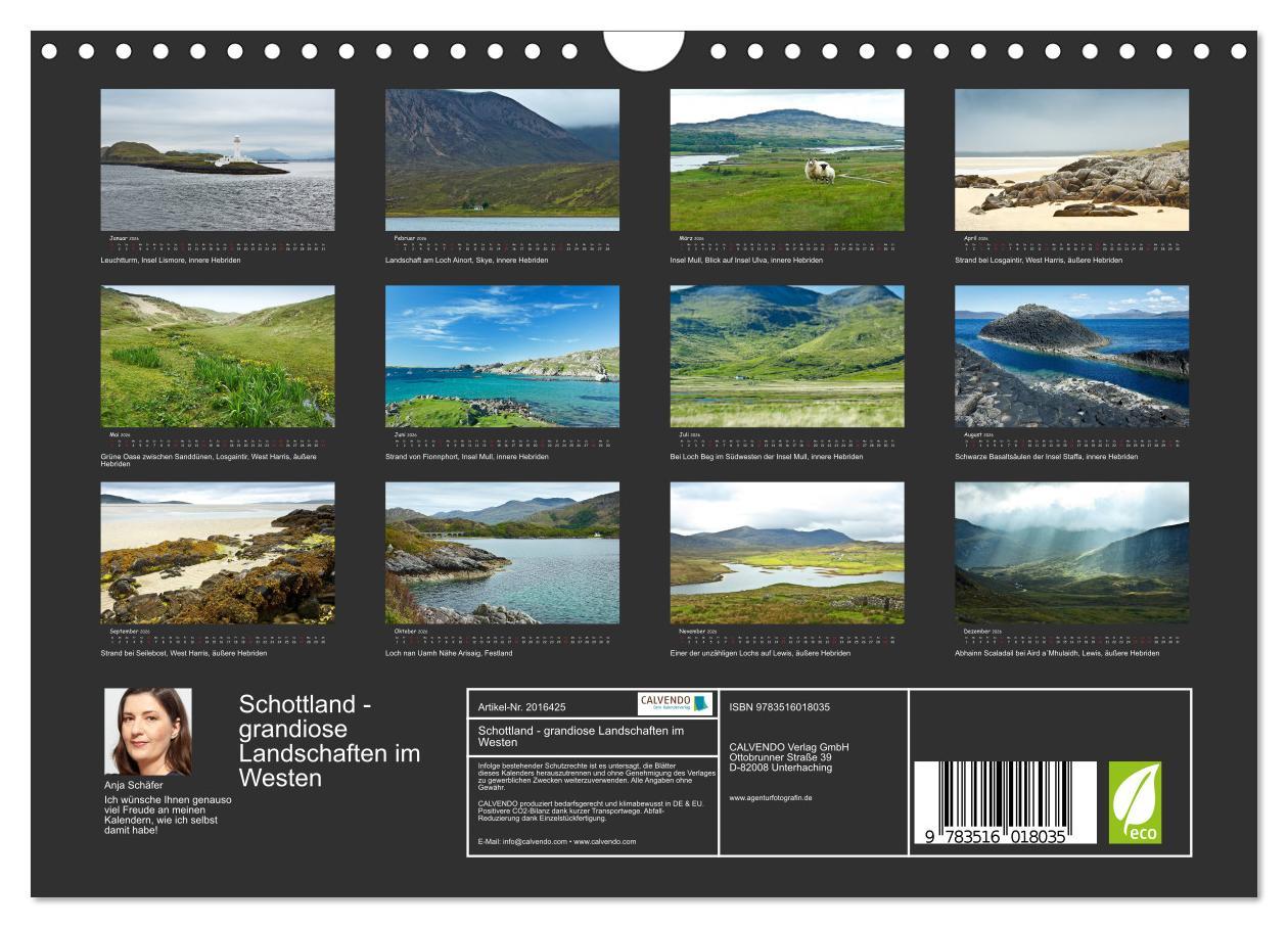 Beispielinhalt (Bild) Schottland - grandiose Landschaften im Westen (Wandkalender 2026 DIN A4 quer), CALVENDO Monatskalender