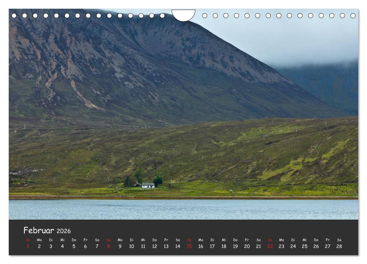 Beispielinhalt (Bild) Schottland - grandiose Landschaften im Westen (Wandkalender 2026 DIN A4 quer), CALVENDO Monatskalender