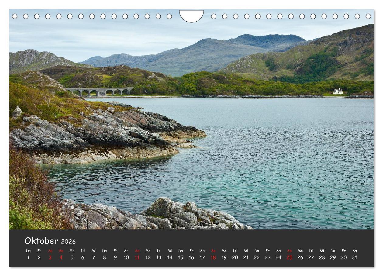 Beispielinhalt (Bild) Schottland - grandiose Landschaften im Westen (Wandkalender 2026 DIN A4 quer), CALVENDO Monatskalender