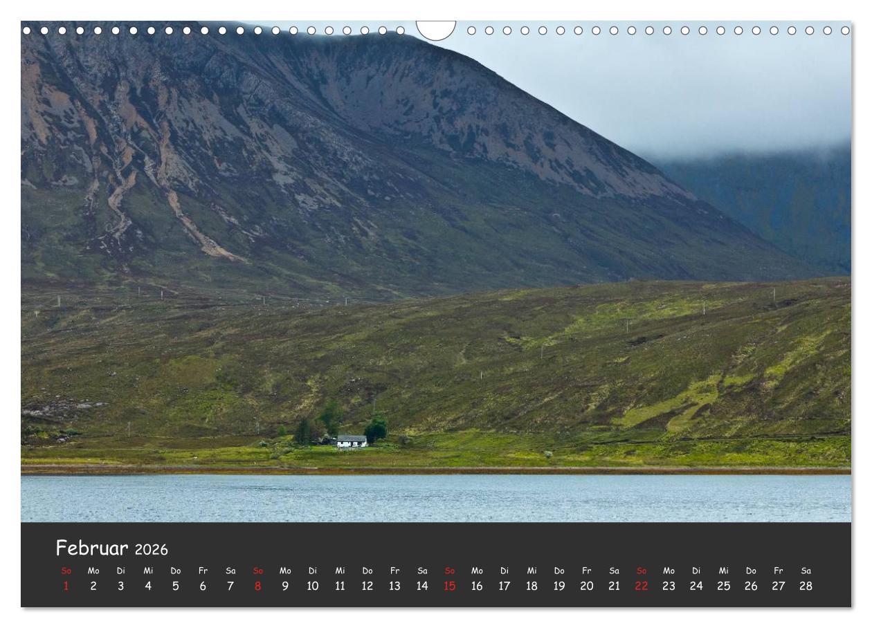 Beispielinhalt (Bild) Schottland - grandiose Landschaften im Westen (Wandkalender 2026 DIN A3 quer), CALVENDO Monatskalender