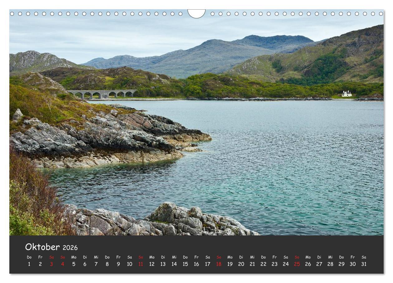 Beispielinhalt (Bild) Schottland - grandiose Landschaften im Westen (Wandkalender 2026 DIN A3 quer), CALVENDO Monatskalender