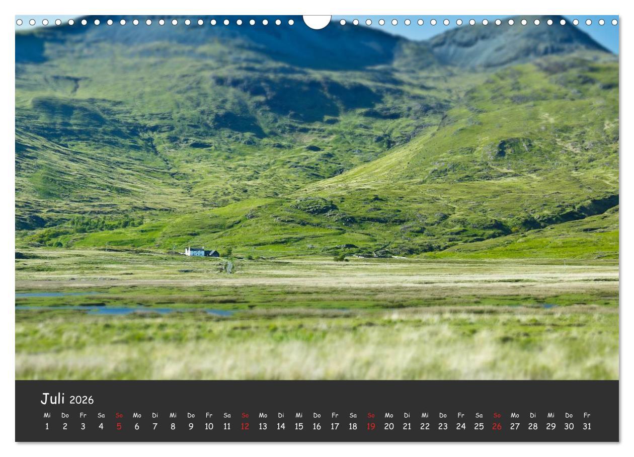 Beispielinhalt (Bild) Schottland - grandiose Landschaften im Westen (Wandkalender 2026 DIN A3 quer), CALVENDO Monatskalender