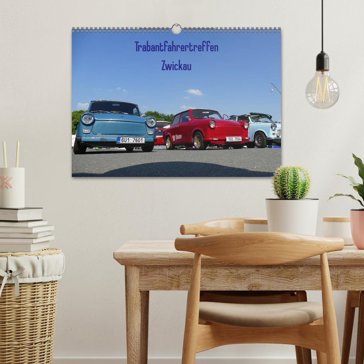 Beispielinhalt (Bild) Trabantfahrertreffen Zwickau (Wandkalender 2026 DIN A3 quer), CALVENDO Monatskalender