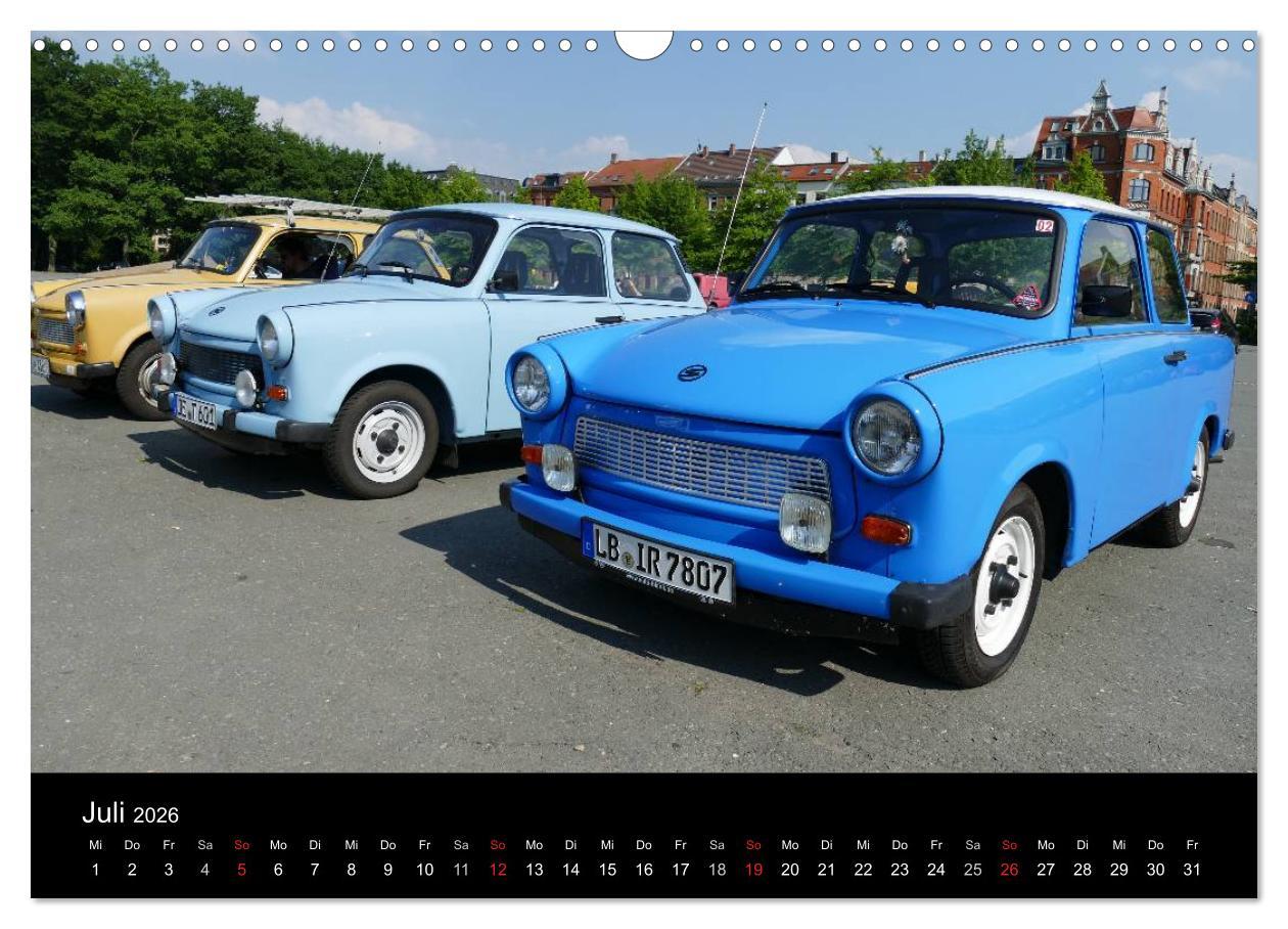 Beispielinhalt (Bild) Trabantfahrertreffen Zwickau (Wandkalender 2026 DIN A3 quer), CALVENDO Monatskalender