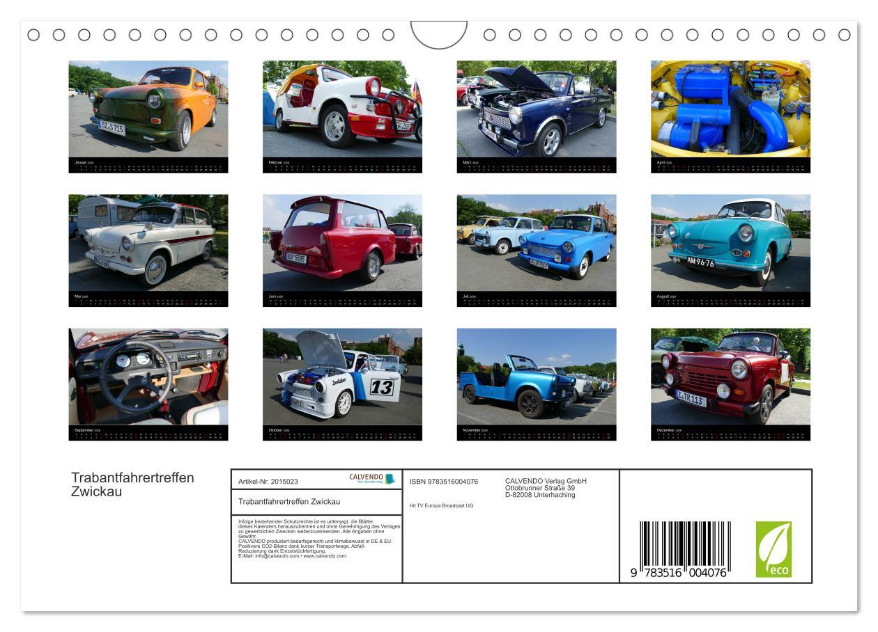 Beispielinhalt (Bild) Trabantfahrertreffen Zwickau (Wandkalender 2026 DIN A4 quer), CALVENDO Monatskalender