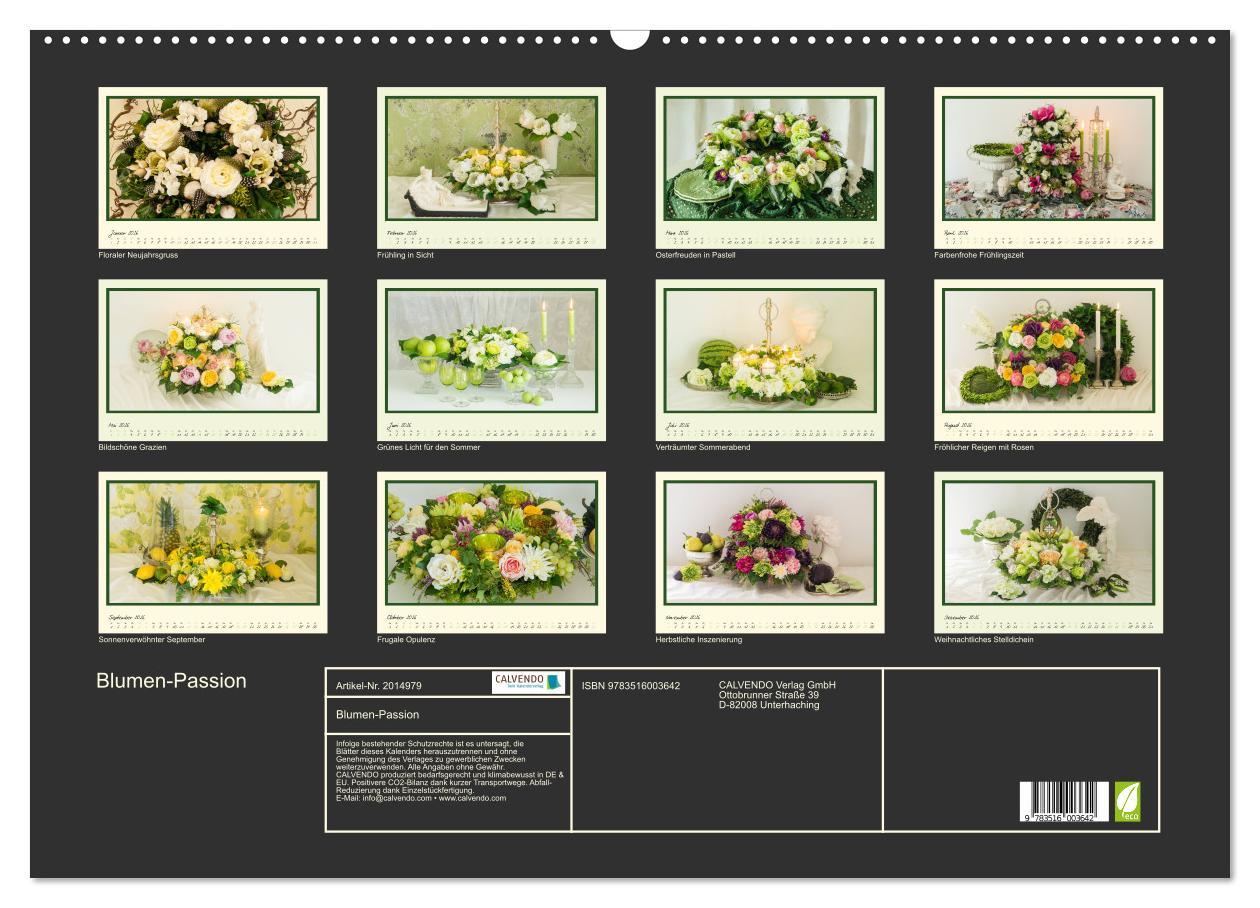 Beispielinhalt (Bild) Blumen-Passion (Wandkalender 2026 DIN A2 quer), CALVENDO Monatskalender
