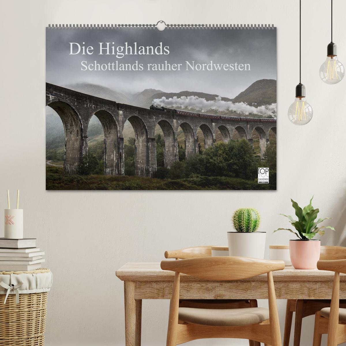 Beispielinhalt (Bild) Die Highlands - Schottlands rauher Nordwesten (Wandkalender 2026 DIN A2 quer), CALVENDO Monatskalender