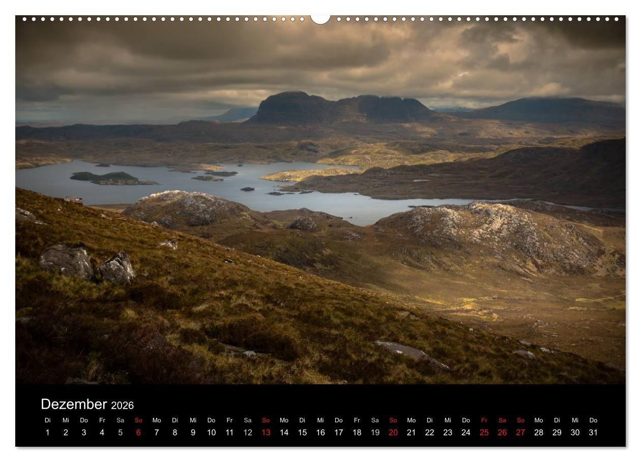 Beispielinhalt (Bild) Die Highlands - Schottlands rauher Nordwesten (Wandkalender 2026 DIN A2 quer), CALVENDO Monatskalender