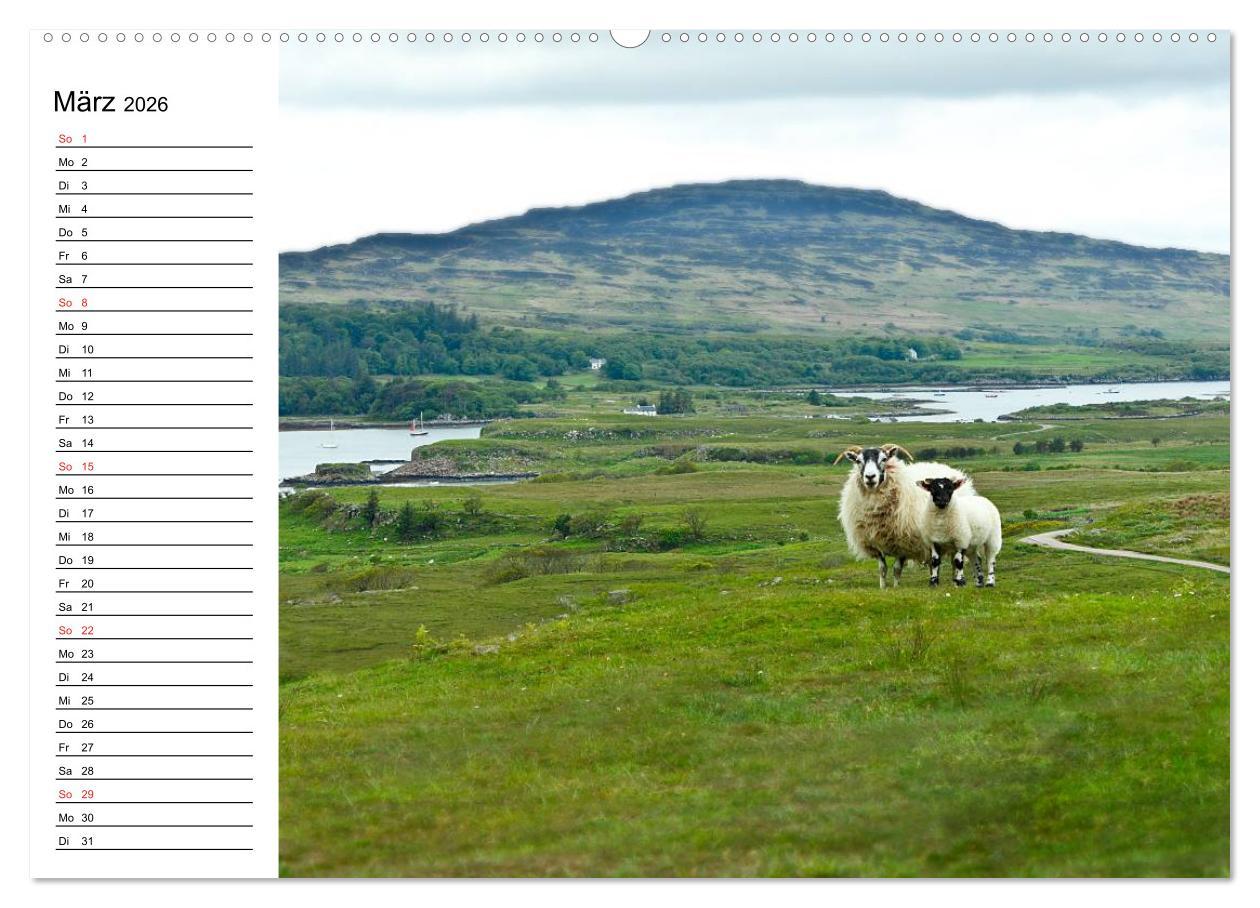 Beispielinhalt (Bild) Schottland - grandiose Landschaften im Westen (hochwertiger Premium Wandkalender 2026 DIN A2 quer), Kunstdruck in Hochglanz