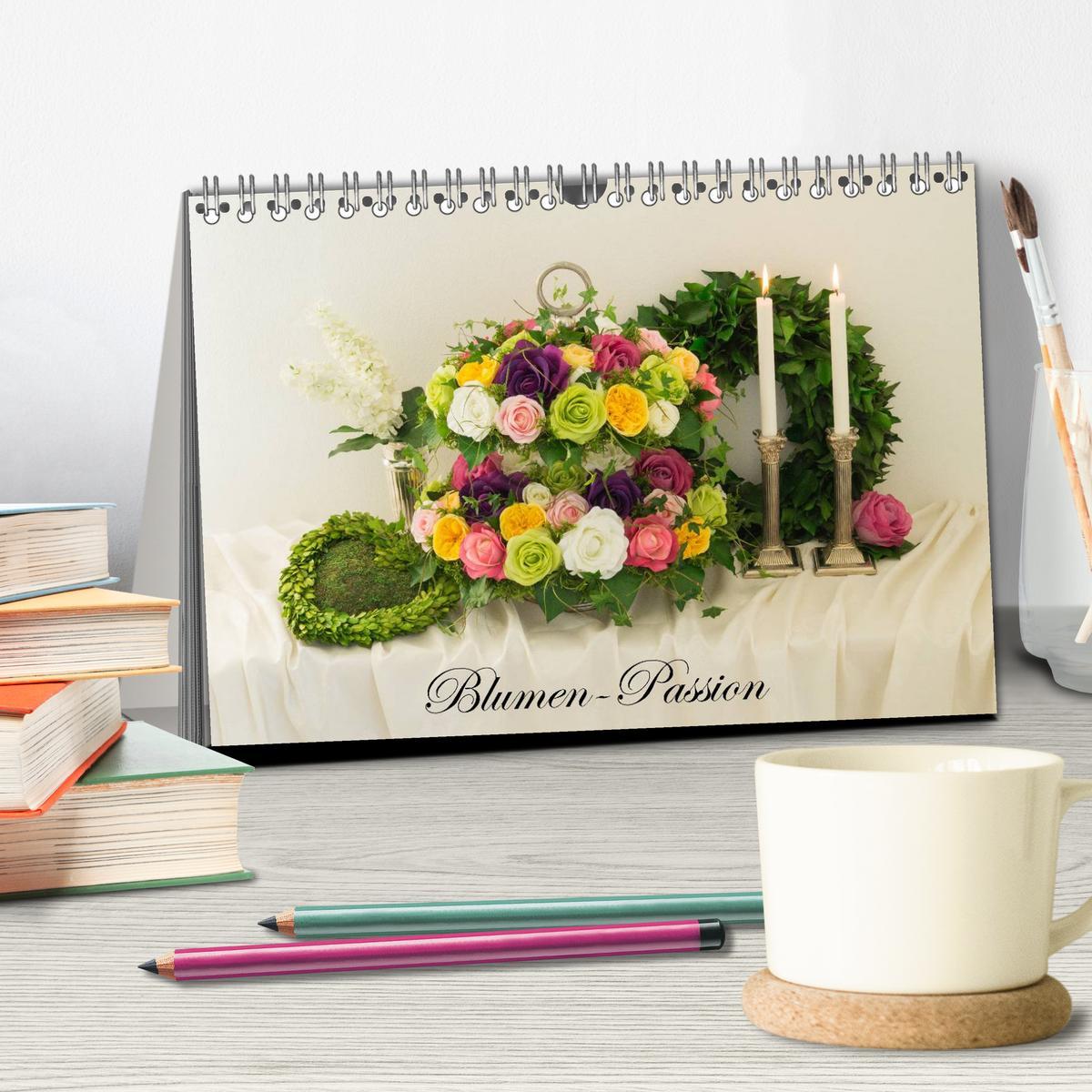 Beispielinhalt (Bild) Blumen-Passion (Tischkalender 2026 DIN A5 quer), CALVENDO Monatskalender