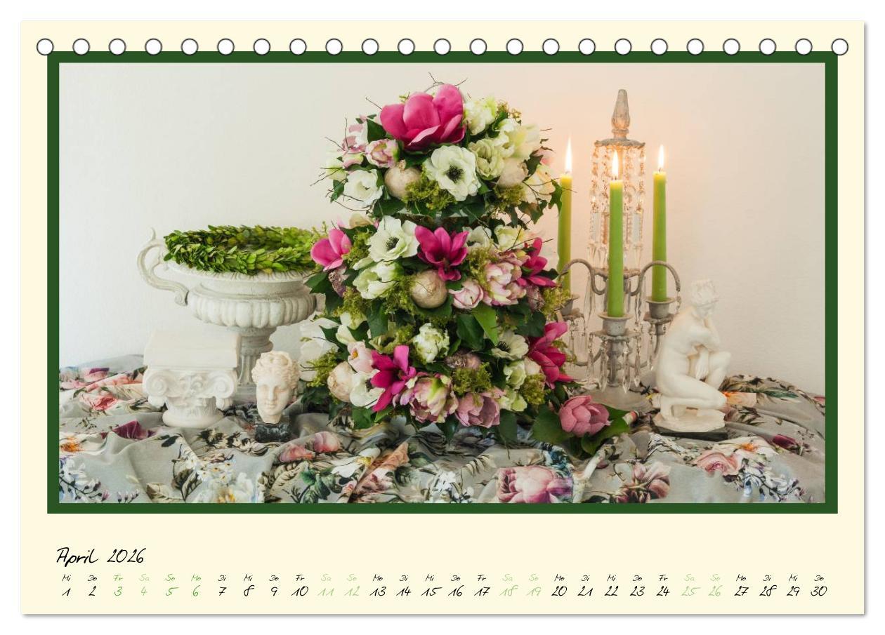 Beispielinhalt (Bild) Blumen-Passion (Tischkalender 2026 DIN A5 quer), CALVENDO Monatskalender