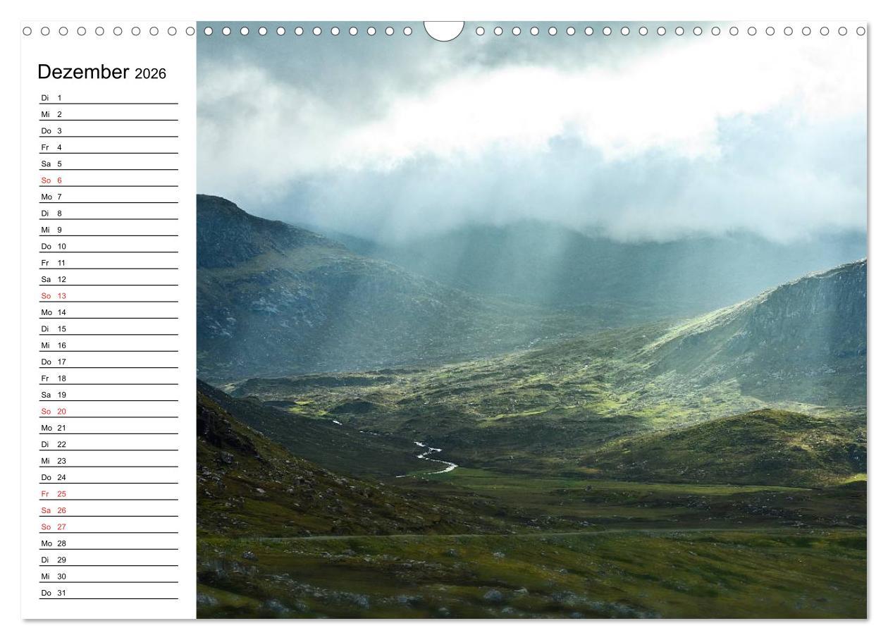 Beispielinhalt (Bild) Schottland - grandiose Landschaften im Westen (Wandkalender 2026 DIN A3 quer), CALVENDO Monatskalender