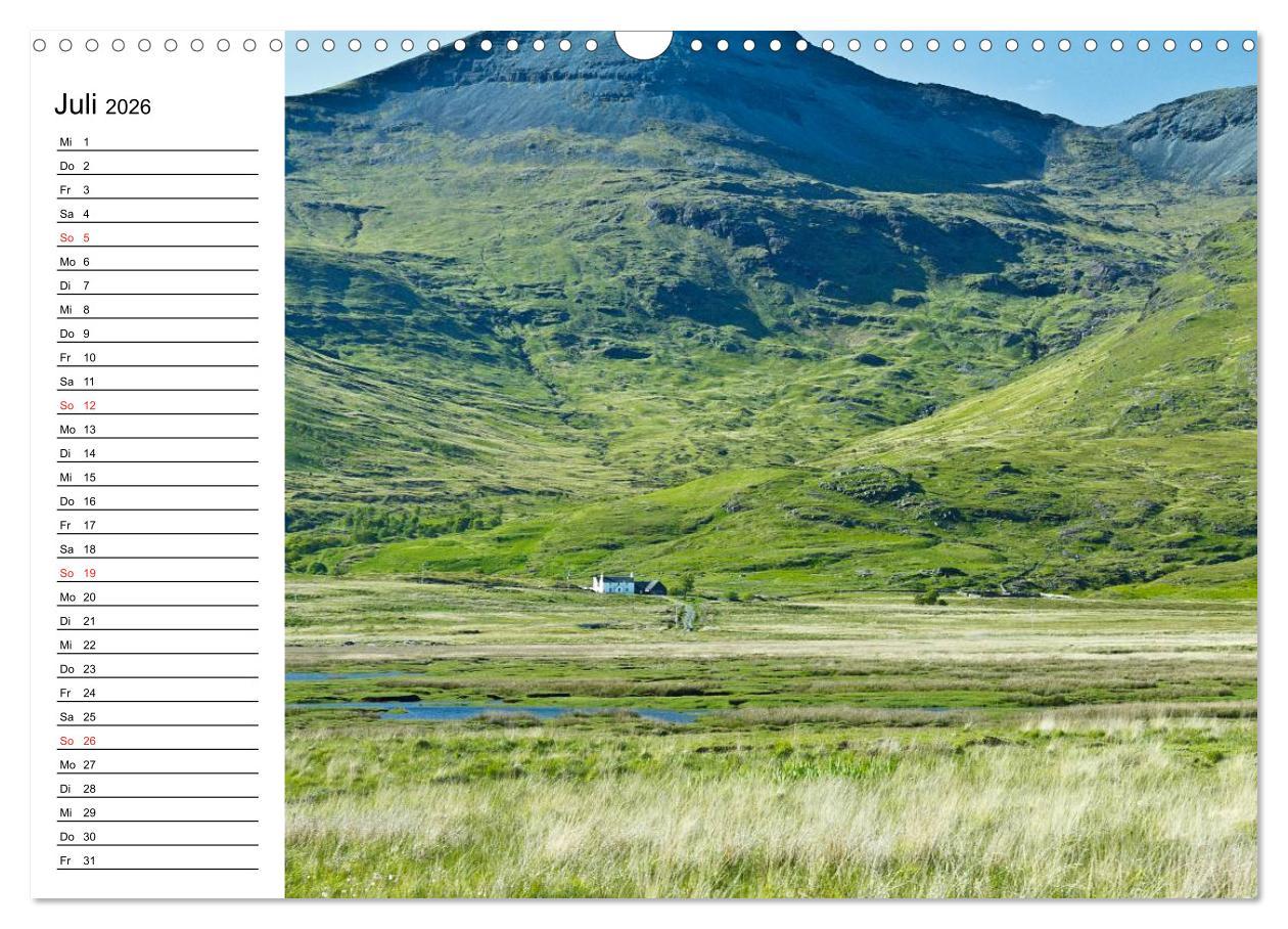 Beispielinhalt (Bild) Schottland - grandiose Landschaften im Westen (Wandkalender 2026 DIN A3 quer), CALVENDO Monatskalender