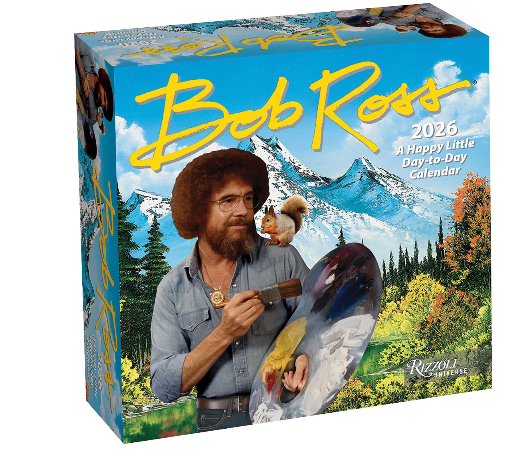 Vorderes Coverbild Bob Ross 2026 Day-To-Day Calendar