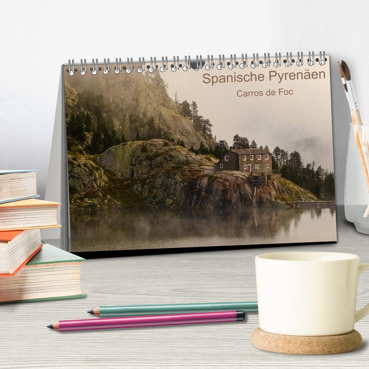 Beispielinhalt (Bild) Spanische - Pyrenäen Carros de Foc (Tischkalender 2026 DIN A5 quer), CALVENDO Monatskalender