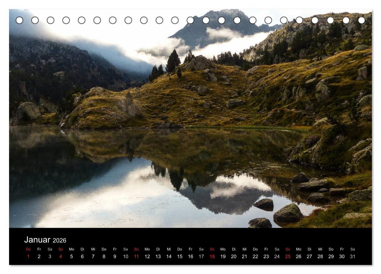 Beispielinhalt (Bild) Spanische - Pyrenäen Carros de Foc (Tischkalender 2026 DIN A5 quer), CALVENDO Monatskalender