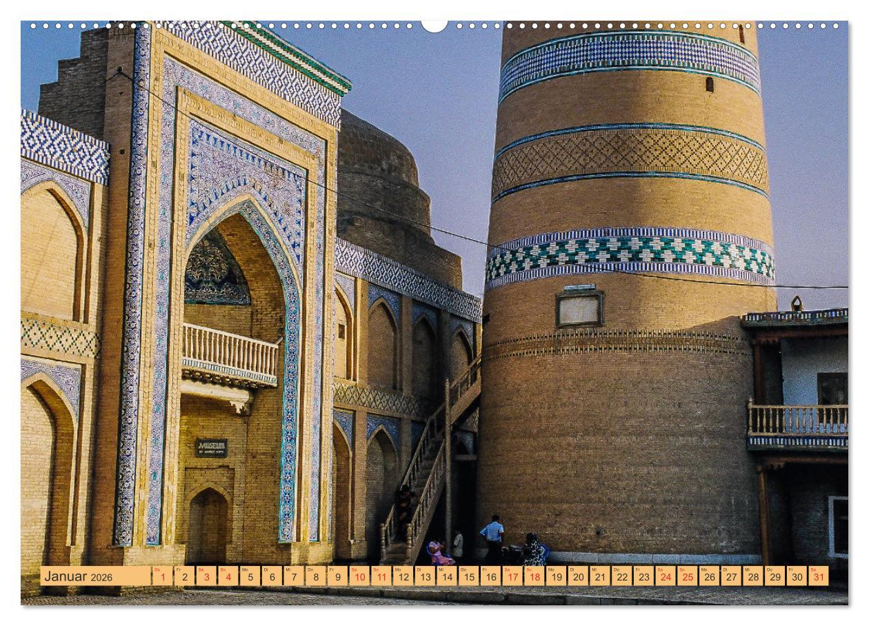 Beispielinhalt (Bild) Seidenstraße - Khiva bis Lanzhou (Wandkalender 2026 DIN A2 quer), CALVENDO Monatskalender