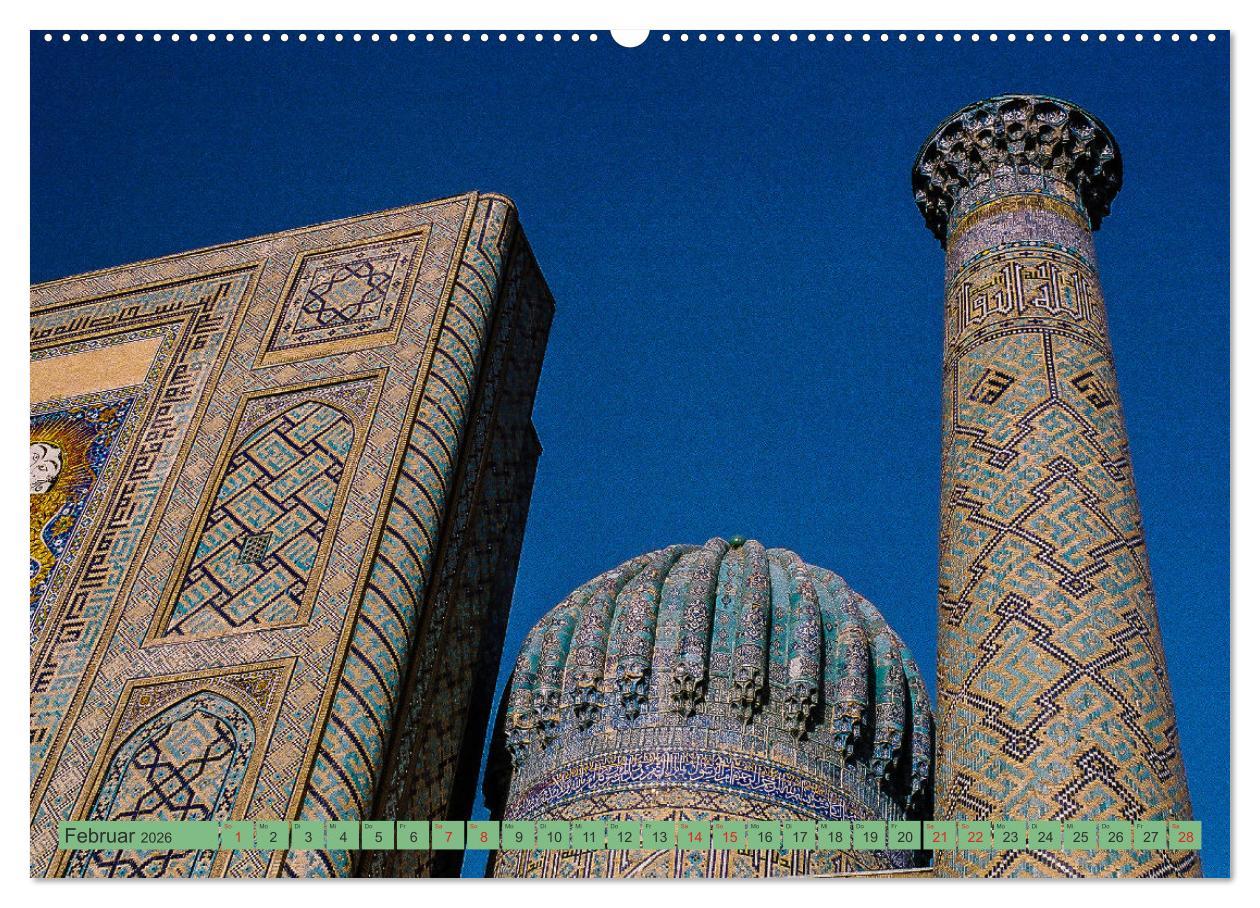Beispielinhalt (Bild) Seidenstraße - Khiva bis Lanzhou (Wandkalender 2026 DIN A2 quer), CALVENDO Monatskalender