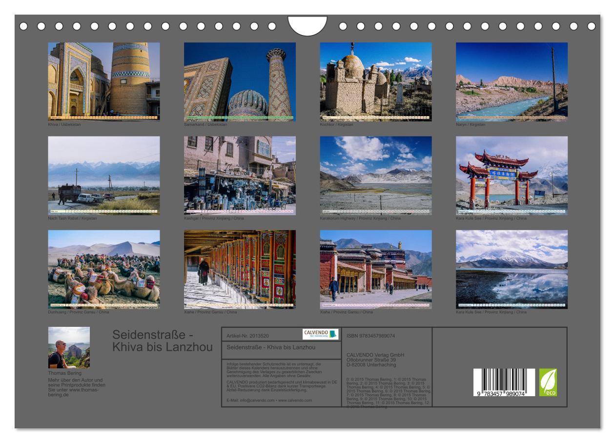 Beispielinhalt (Bild) Seidenstraße - Khiva bis Lanzhou (Wandkalender 2026 DIN A4 quer), CALVENDO Monatskalender