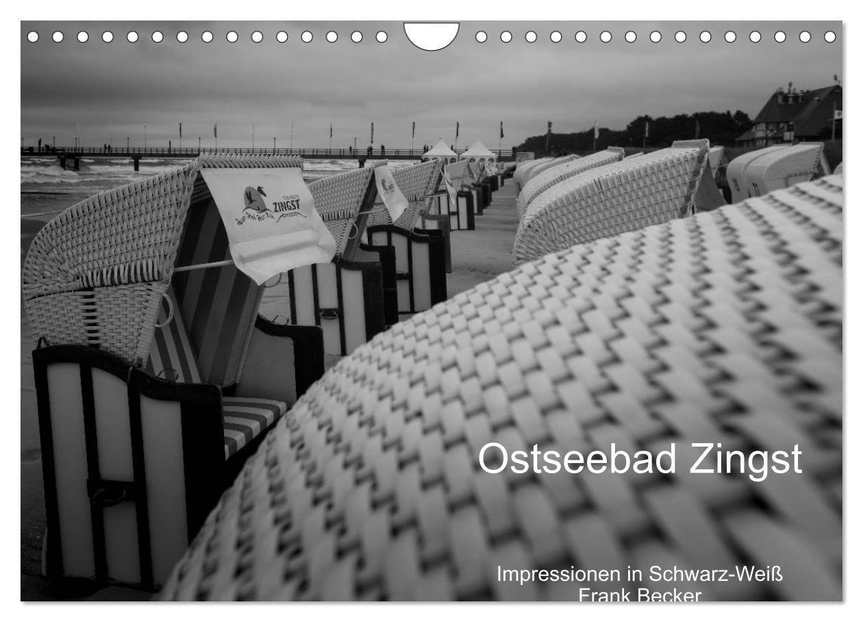 Vorderes Coverbild Ostseebad Zingst - Impressionen in Schwarz-Weiß (Wandkalender 2026 DIN A4 quer), CALVENDO Monatskalender