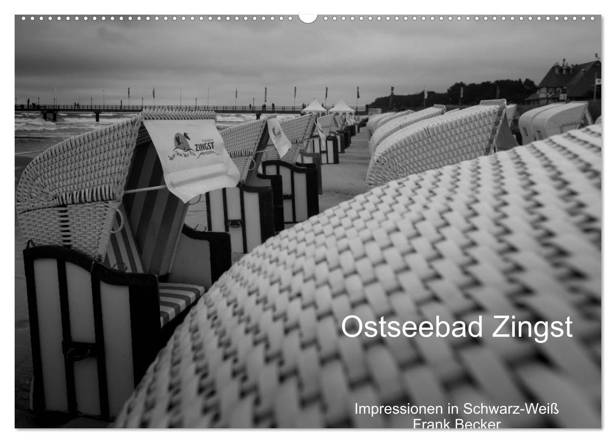 Vorderes Coverbild Ostseebad Zingst - Impressionen in Schwarz-Weiß (Wandkalender 2026 DIN A2 quer), CALVENDO Monatskalender