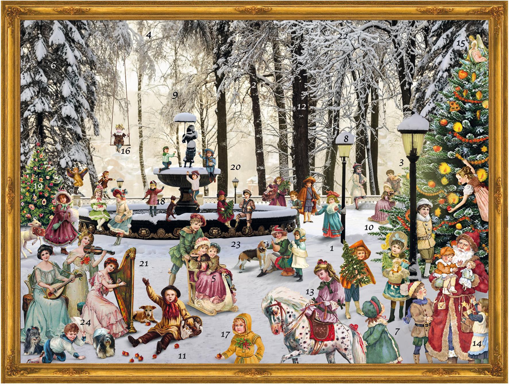 Vorderes Coverbild Adventskalender, viktorianisch "Am Brunnen"
