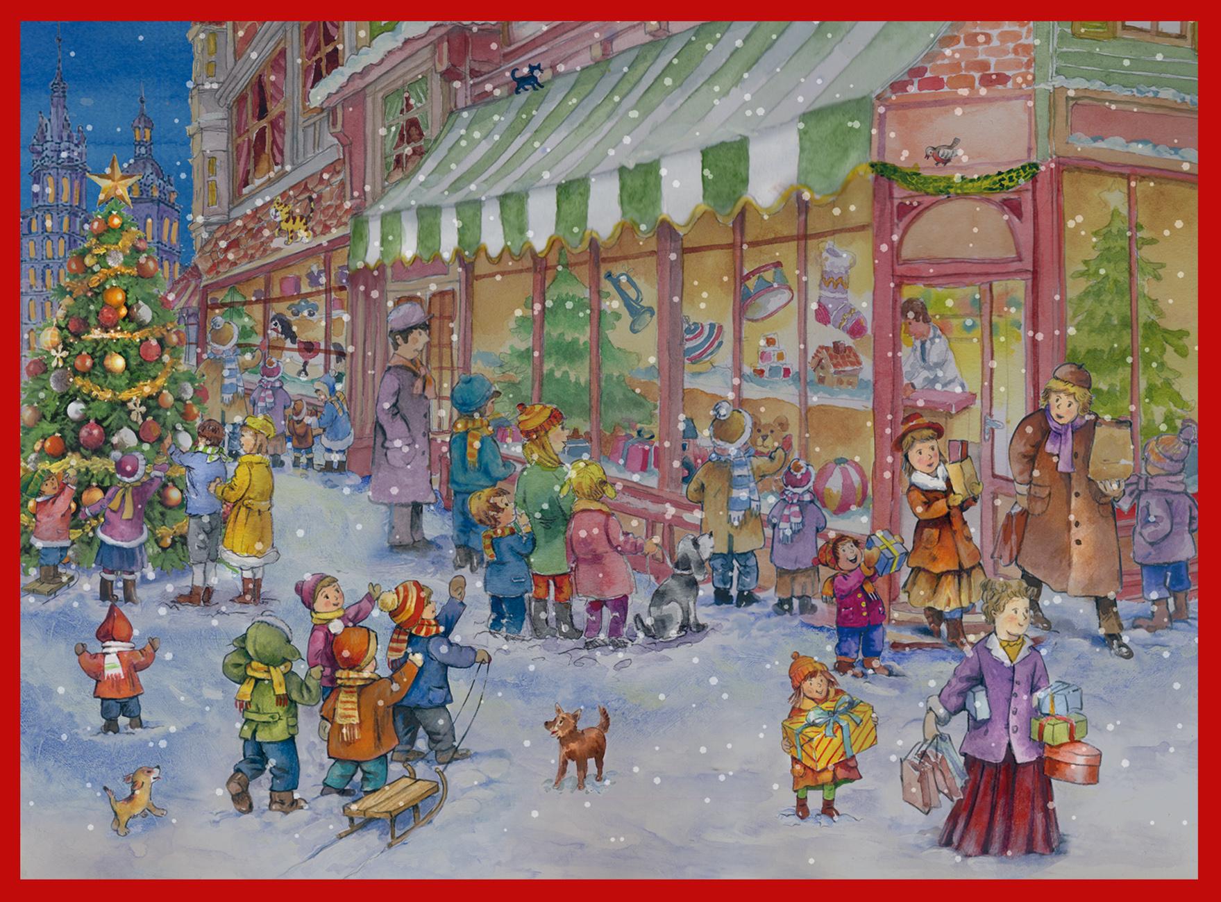 Vorderes Coverbild Adventskalender "Am Spielzeugladen"