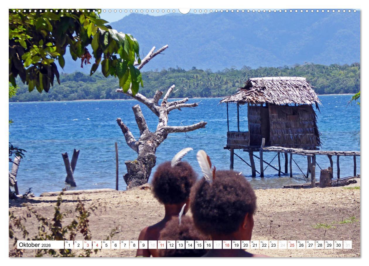 Beispielinhalt (Bild) Papua-Neuguinea Geheimnisvolle Inselwelt (hochwertiger Premium Wandkalender 2026 DIN A2 quer), Kunstdruck in Hochglanz