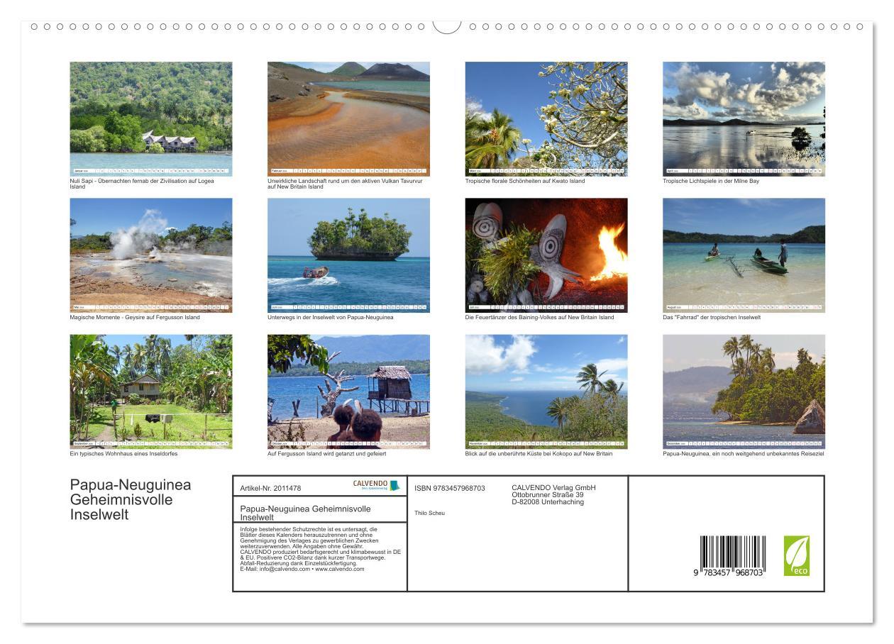 Beispielinhalt (Bild) Papua-Neuguinea Geheimnisvolle Inselwelt (hochwertiger Premium Wandkalender 2026 DIN A2 quer), Kunstdruck in Hochglanz
