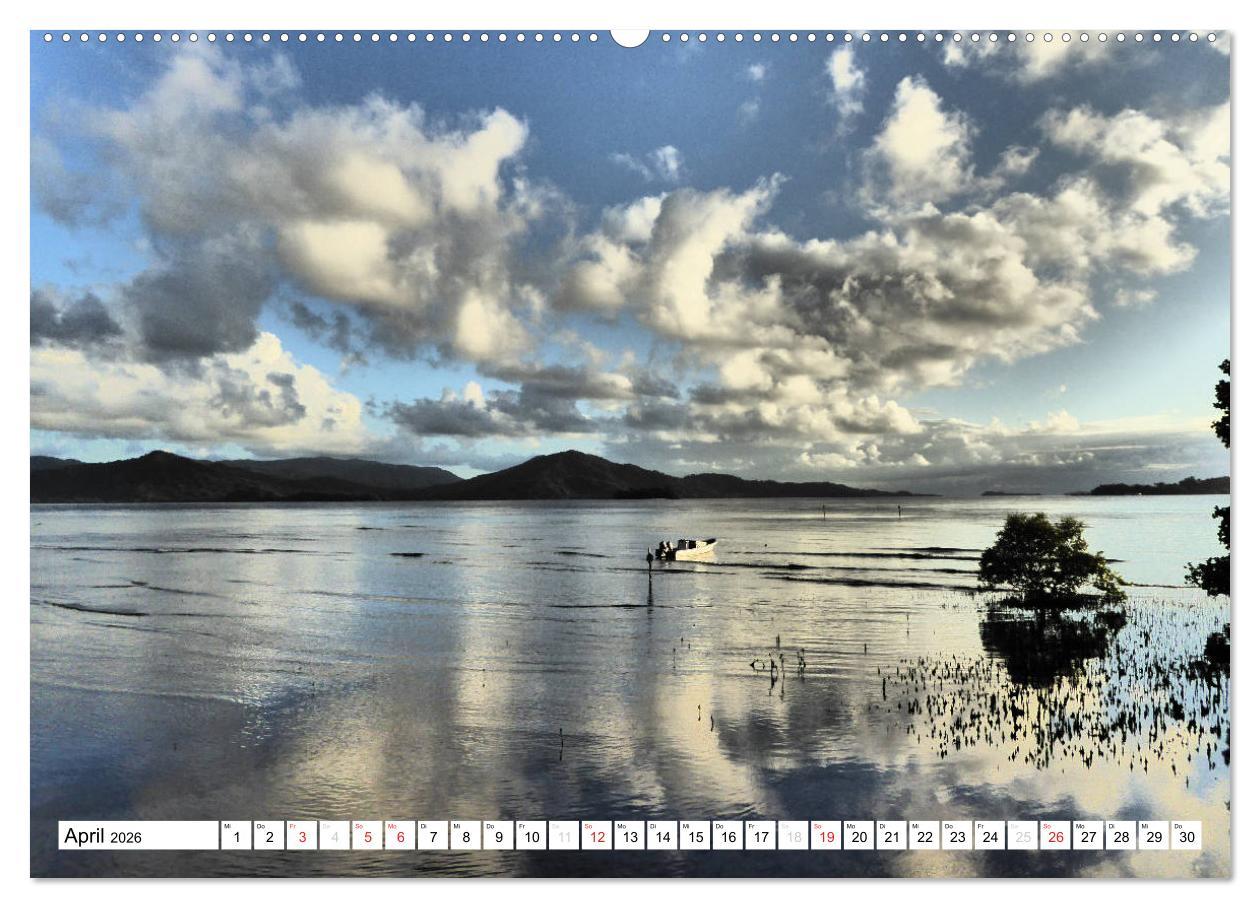 Beispielinhalt (Bild) Papua-Neuguinea Geheimnisvolle Inselwelt (hochwertiger Premium Wandkalender 2026 DIN A2 quer), Kunstdruck in Hochglanz