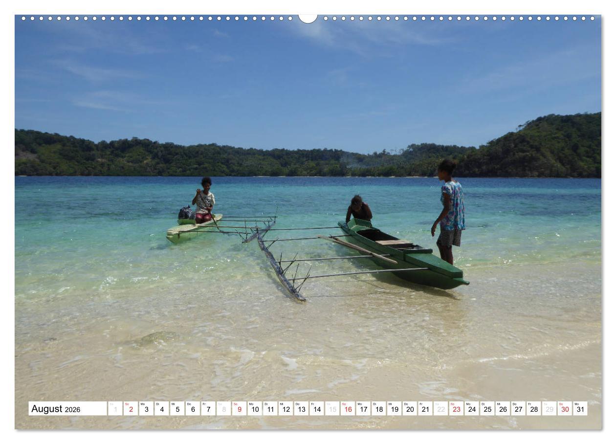 Beispielinhalt (Bild) Papua-Neuguinea Geheimnisvolle Inselwelt (hochwertiger Premium Wandkalender 2026 DIN A2 quer), Kunstdruck in Hochglanz