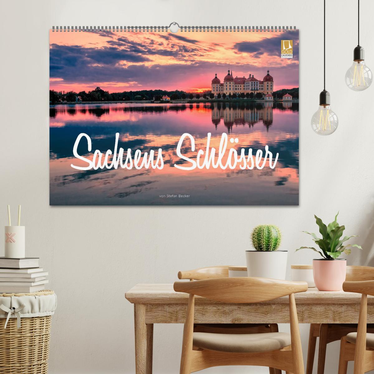 Beispielinhalt (Bild) Sachsens Schlösser (Wandkalender 2026 DIN A2 quer), CALVENDO Monatskalender